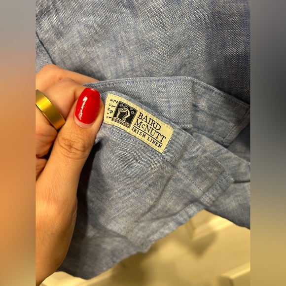 J. Crew Men's Baird McNutt Irish Linen Shirt Blue Size L NWOT - Picture 8 of 13